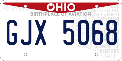 OH license plate GJX5068