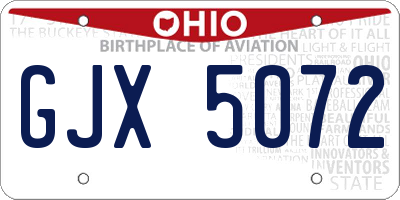 OH license plate GJX5072