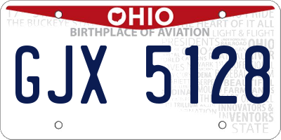 OH license plate GJX5128