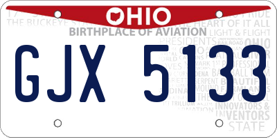 OH license plate GJX5133