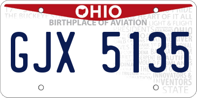 OH license plate GJX5135