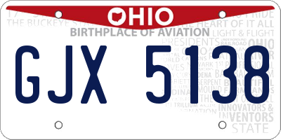 OH license plate GJX5138