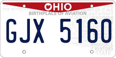 OH license plate GJX5160
