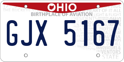 OH license plate GJX5167