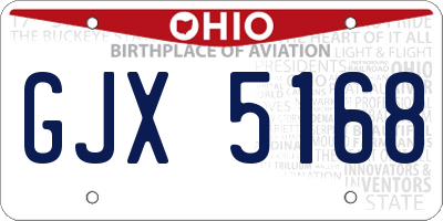 OH license plate GJX5168