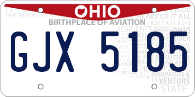 OH license plate GJX5185