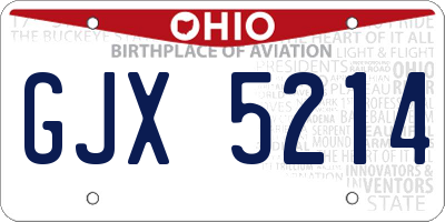 OH license plate GJX5214