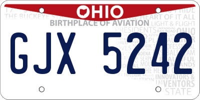 OH license plate GJX5242