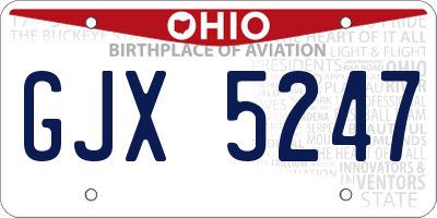OH license plate GJX5247