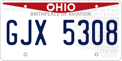 OH license plate GJX5308