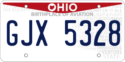 OH license plate GJX5328