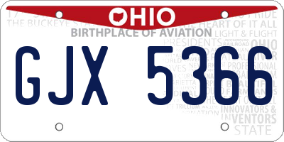 OH license plate GJX5366