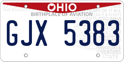 OH license plate GJX5383