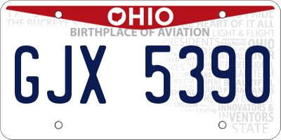 OH license plate GJX5390