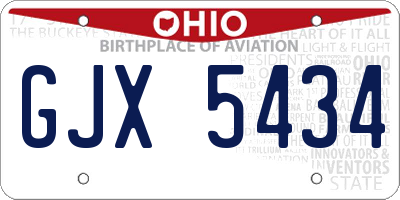 OH license plate GJX5434