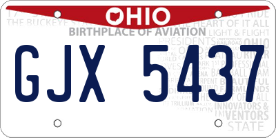 OH license plate GJX5437