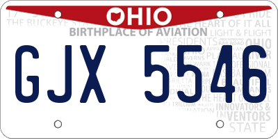 OH license plate GJX5546