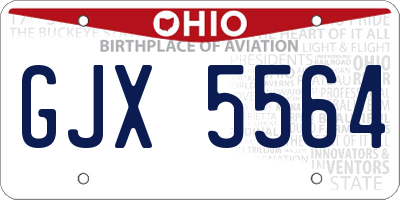 OH license plate GJX5564