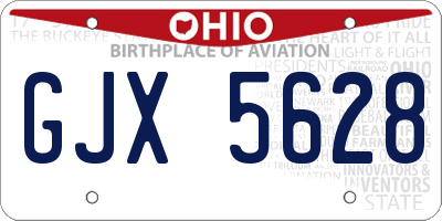OH license plate GJX5628