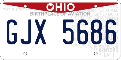 OH license plate GJX5686