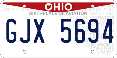 OH license plate GJX5694