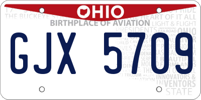 OH license plate GJX5709