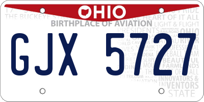 OH license plate GJX5727