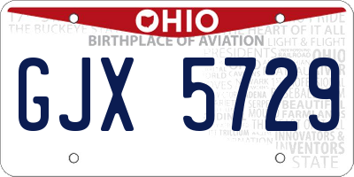 OH license plate GJX5729