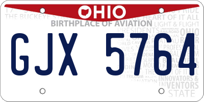 OH license plate GJX5764