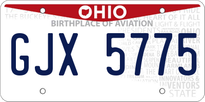OH license plate GJX5775