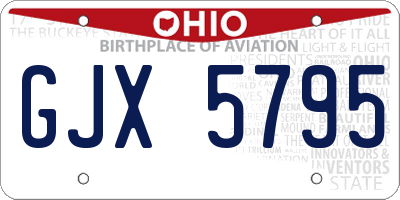 OH license plate GJX5795
