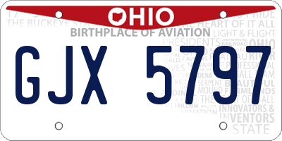 OH license plate GJX5797
