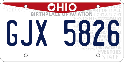 OH license plate GJX5826