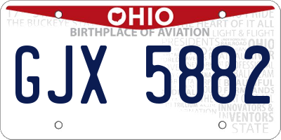 OH license plate GJX5882