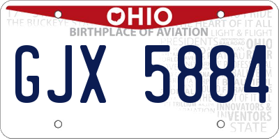 OH license plate GJX5884
