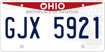 OH license plate GJX5921