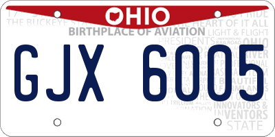 OH license plate GJX6005