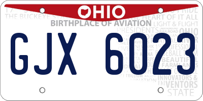 OH license plate GJX6023