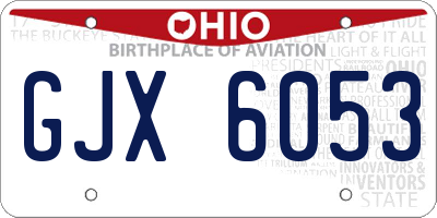 OH license plate GJX6053