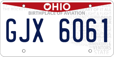 OH license plate GJX6061