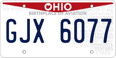 OH license plate GJX6077