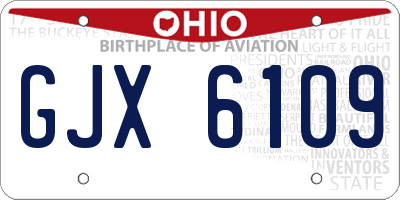 OH license plate GJX6109