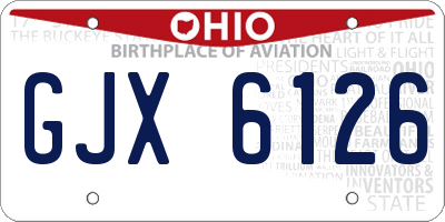 OH license plate GJX6126
