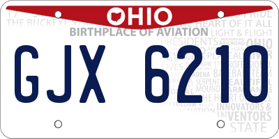 OH license plate GJX6210