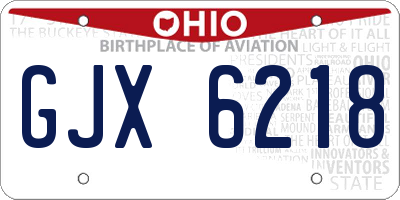 OH license plate GJX6218