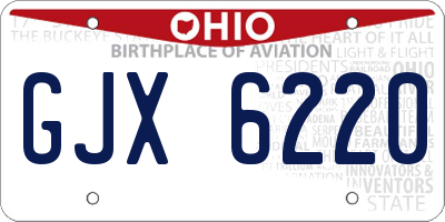 OH license plate GJX6220