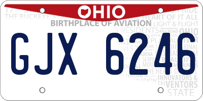OH license plate GJX6246