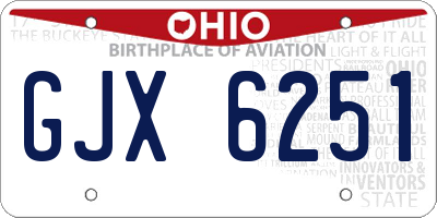 OH license plate GJX6251