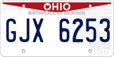 OH license plate GJX6253