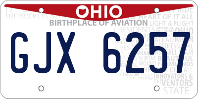 OH license plate GJX6257